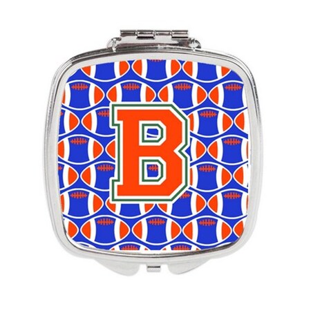 Carolines Treasures Letter B Football Green, Blue and Orange Compact Mirror CJ1083-BSCM